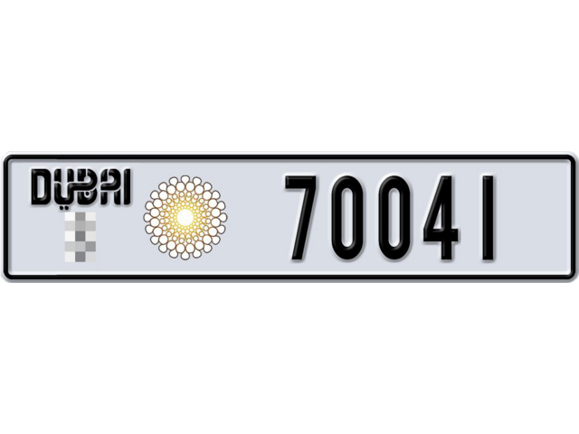 Dubai Plate number  * 70041 for sale - Long layout, Dubai logo, Full view