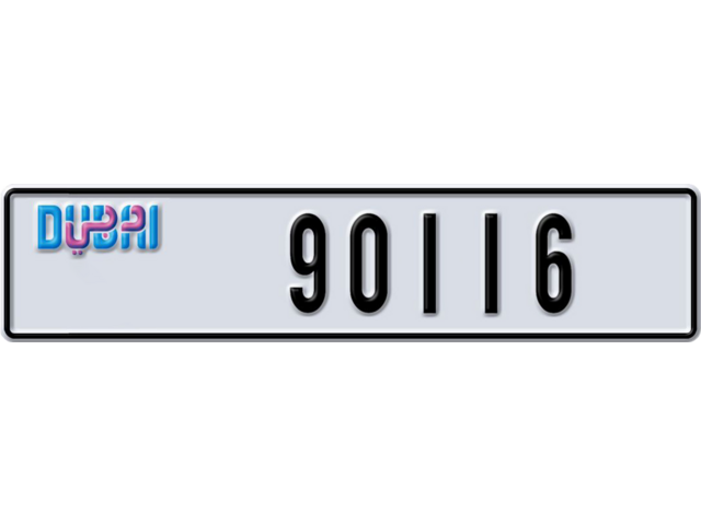 Dubai Plate number Z 90116 for sale - Long layout, Dubai logo, Full view