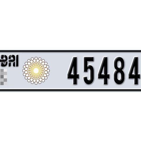 Dubai Plate number  * 45484 for sale - Long layout, Dubai logo, Сlose view