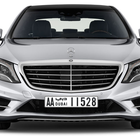 Dubai Plate number AA 11528 for sale - Long layout, Сlose view