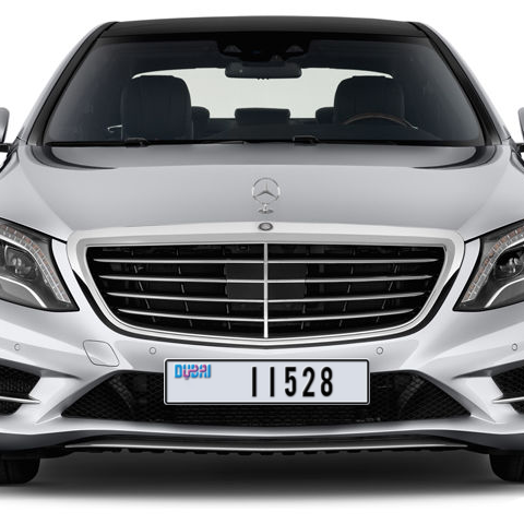 Dubai Plate number AA 11528 for sale - Long layout, Dubai logo, Сlose view