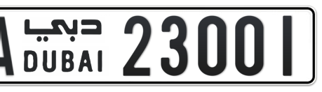 Dubai Plate number AA 23001 for sale - Long layout, Сlose view