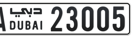 Dubai Plate number AA 23005 for sale - Long layout, Сlose view