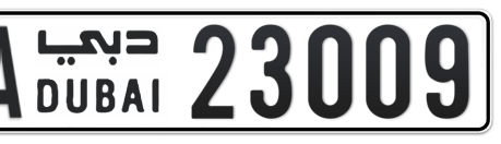 Dubai Plate number AA 23009 for sale - Long layout, Сlose view