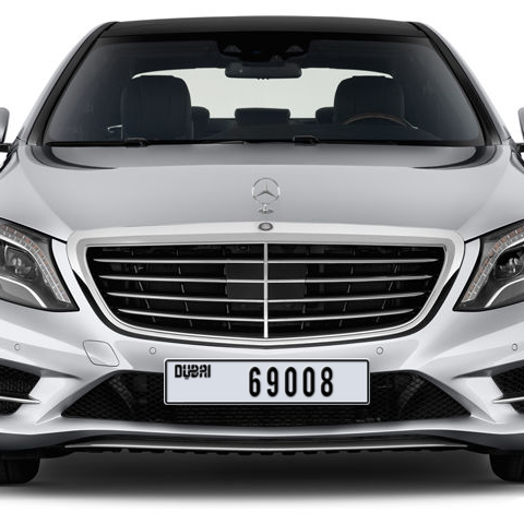 Dubai Plate number AA 69008 for sale - Long layout, Dubai logo, Сlose view