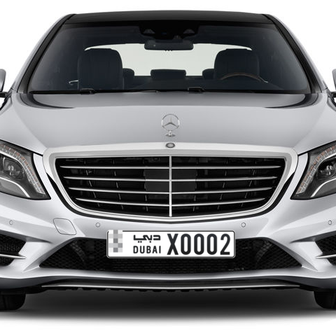Dubai Plate number  * X0002 for sale - Long layout, Сlose view