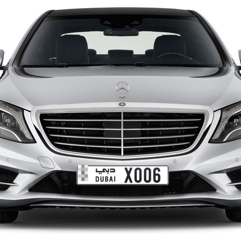 Dubai Plate number  * X006 for sale - Long layout, Сlose view