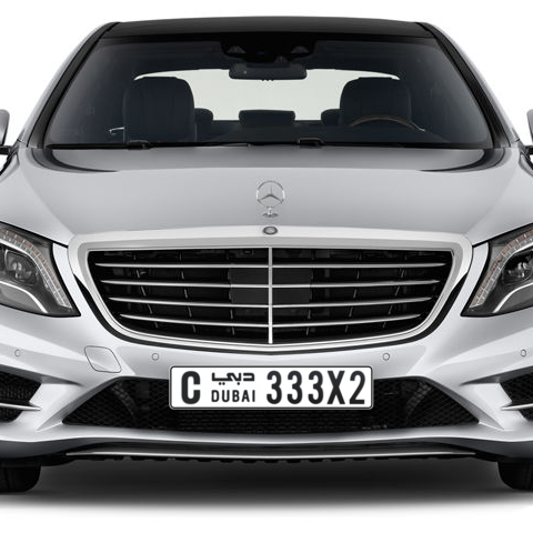 Dubai Plate number C 333X2 for sale - Long layout, Сlose view