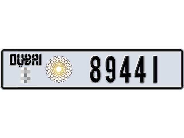 Dubai Plate number  * 89441 for sale - Long layout, Dubai logo, Сlose view