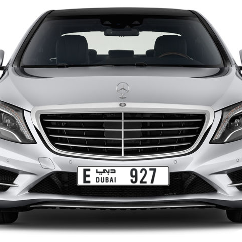 Dubai Plate number E 927 for sale - Long layout, Сlose view