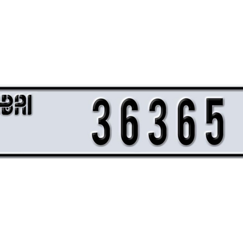 Dubai Plate number G 36365 for sale - Long layout, Dubai logo, Сlose view