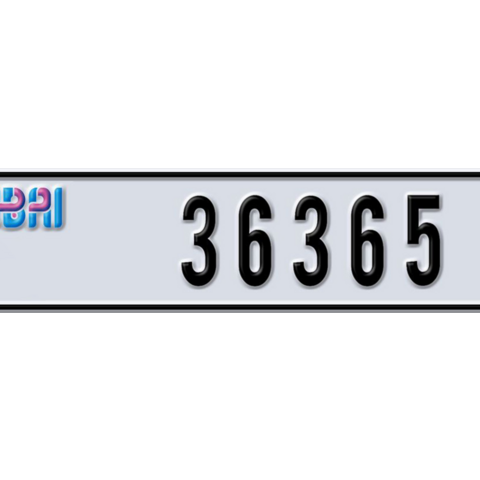 Dubai Plate number G 36365 for sale - Long layout, Dubai logo, Сlose view