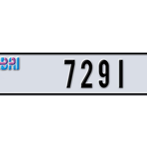 Dubai Plate number G 7291 for sale - Long layout, Dubai logo, Сlose view