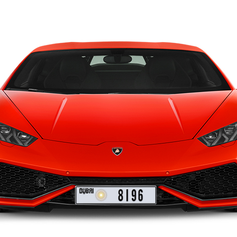 Dubai Plate number G 8196 for sale - Long layout, Dubai logo, Сlose view