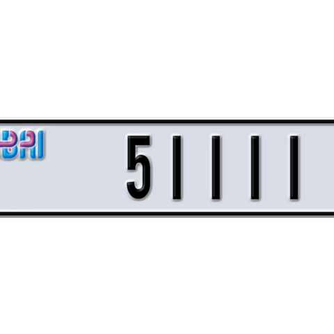 Dubai Plate number H 51111 for sale - Long layout, Dubai logo, Сlose view