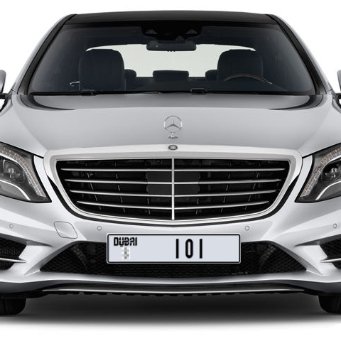 Dubai Plate number  * 101 for sale - Long layout, Dubai logo, Сlose view