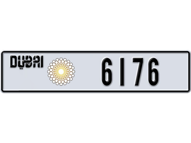 Dubai Plate number I 6176 for sale - Long layout, Dubai logo, Сlose view