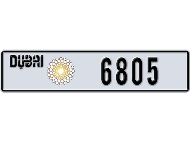 Dubai Plate number I 6805 for sale - Long layout, Dubai logo, Сlose view