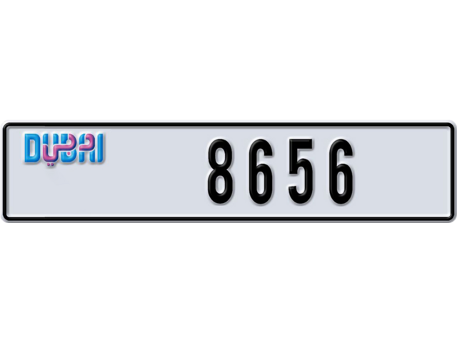 Dubai Plate number I 8656 for sale - Long layout, Dubai logo, Сlose view