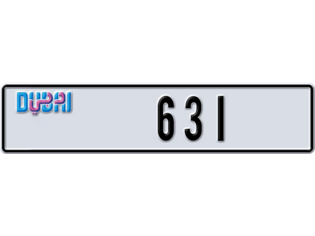 Dubai Plate number N 631 for sale - Long layout, Dubai logo, Сlose view