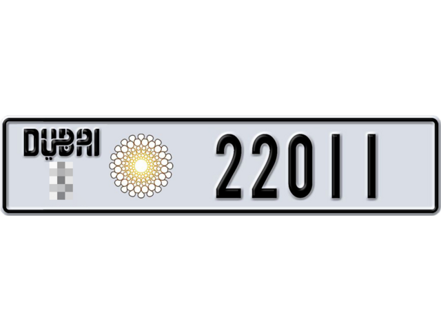 Dubai Plate number  * 22011 for sale - Long layout, Dubai logo, Сlose view