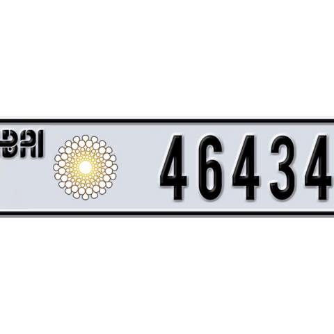 Dubai Plate number Q 46434 for sale - Long layout, Dubai logo, Сlose view