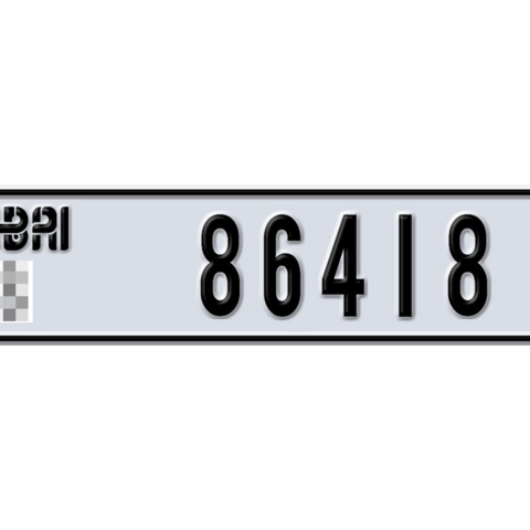 Dubai Plate number  * 86418 for sale - Long layout, Dubai logo, Сlose view