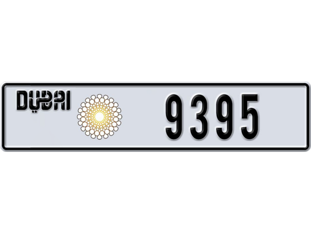 Dubai Plate number Q 9395 for sale - Long layout, Dubai logo, Сlose view