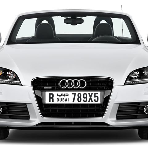 Dubai Plate number R 789X5 for sale - Long layout, Сlose view