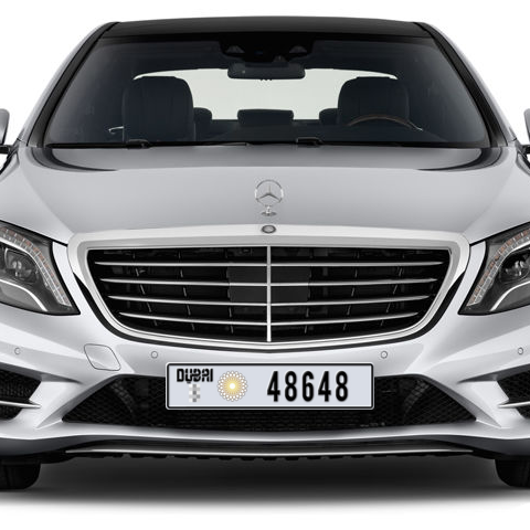 Dubai Plate number  * 48648 for sale - Long layout, Dubai logo, Сlose view