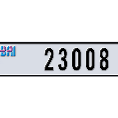 Dubai Plate number T 23008 for sale - Long layout, Dubai logo, Сlose view