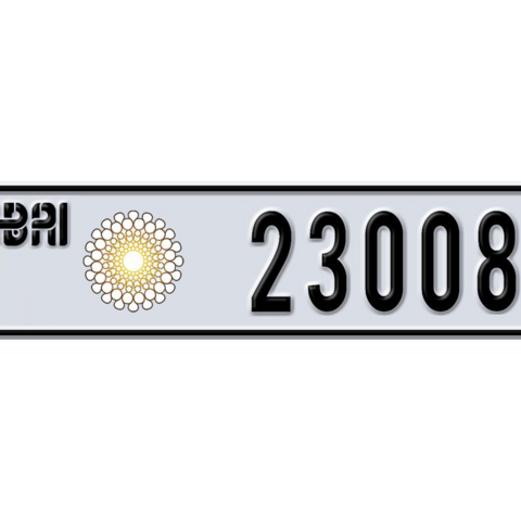 Dubai Plate number T 23008 for sale - Long layout, Dubai logo, Сlose view