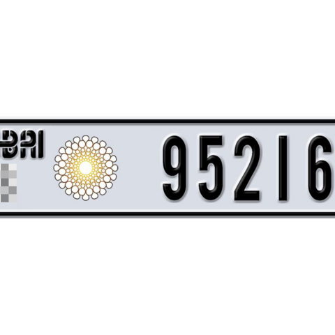 Dubai Plate number  * 95216 for sale - Long layout, Dubai logo, Сlose view