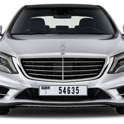 Dubai Plate number  * 54635 for sale - Long layout, Dubai logo, Сlose view