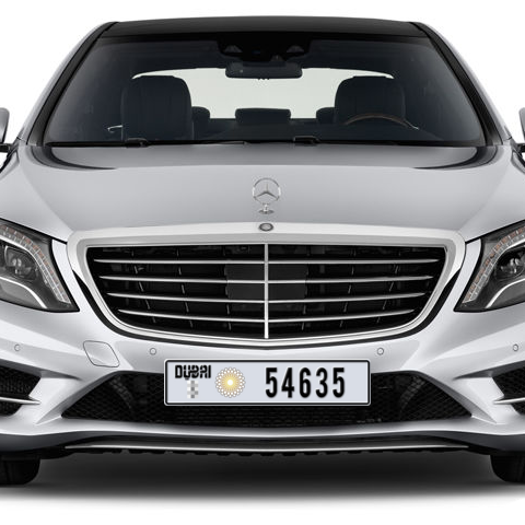 Dubai Plate number  * 54635 for sale - Long layout, Dubai logo, Сlose view