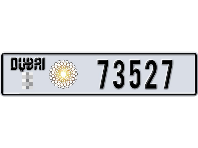 Dubai Plate number  * 73527 for sale - Long layout, Dubai logo, Сlose view