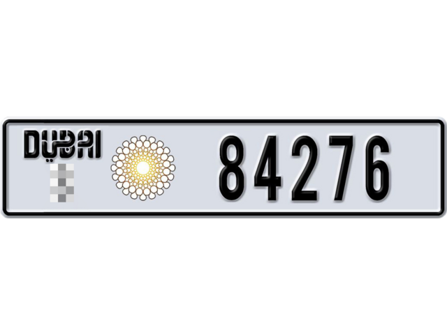 Dubai Plate number  * 84276 for sale - Long layout, Dubai logo, Сlose view