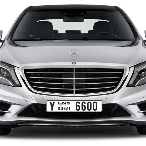 Dubai Plate number Y 6600 for sale - Long layout, Сlose view