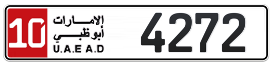 10 4272 - Plate numbers for sale in Abu Dhabi