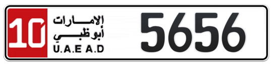 10 5656 - Plate numbers for sale in Abu Dhabi