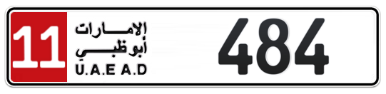 11 484 - Plate numbers for sale in Abu Dhabi