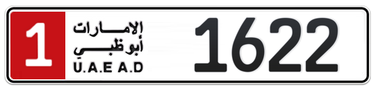 1 1622 - Plate numbers for sale in Abu Dhabi