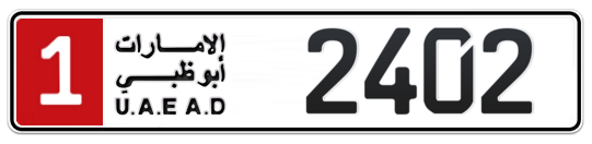 1 2402 - Plate numbers for sale in Abu Dhabi