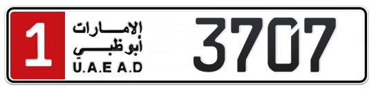 1 3707 - Plate numbers for sale in Abu Dhabi