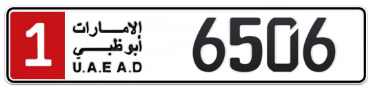 1 6506 - Plate numbers for sale in Abu Dhabi