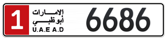 1 6686 - Plate numbers for sale in Abu Dhabi