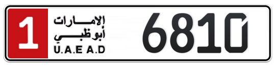 1 6810 - Plate numbers for sale in Abu Dhabi