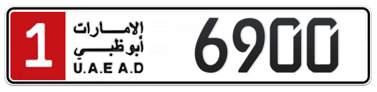 1 6900 - Plate numbers for sale in Abu Dhabi