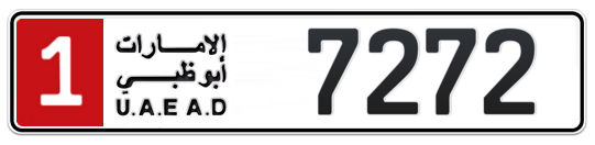 1 7272 - Plate numbers for sale in Abu Dhabi