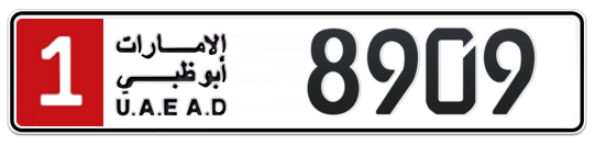 Abu Dhabi Plate number 1 8909 for sale on Numbers.ae